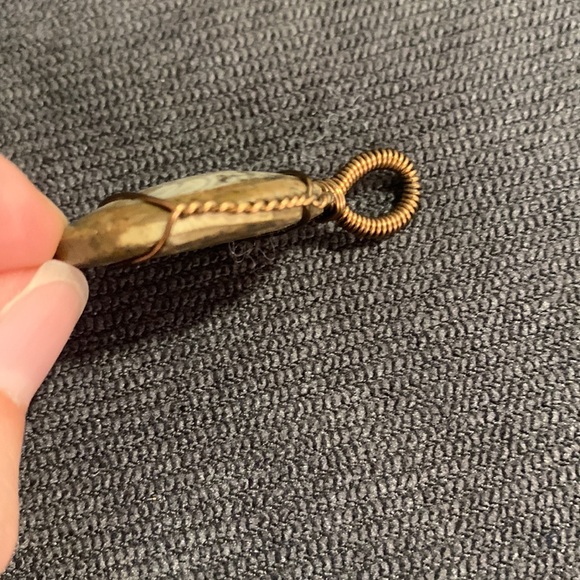 Handmade ammonite fossil wire wrapped wearable art pendant for necklace unisex - Picture 7 of 13